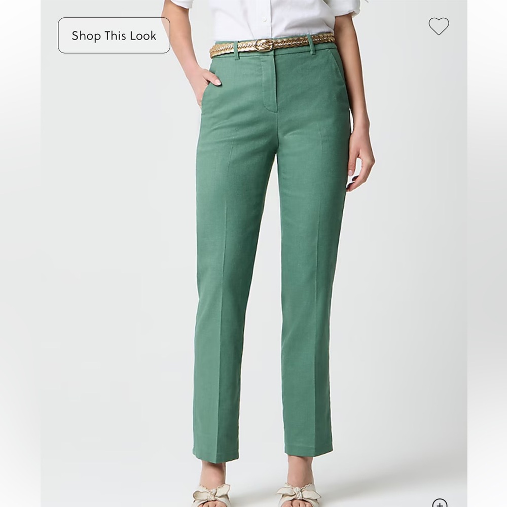 J. Crew Factory size 4 Kallie stretch linen-blend straight-leg pant